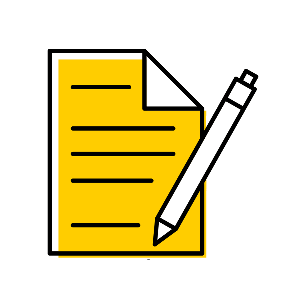 icon of a pencil and paper