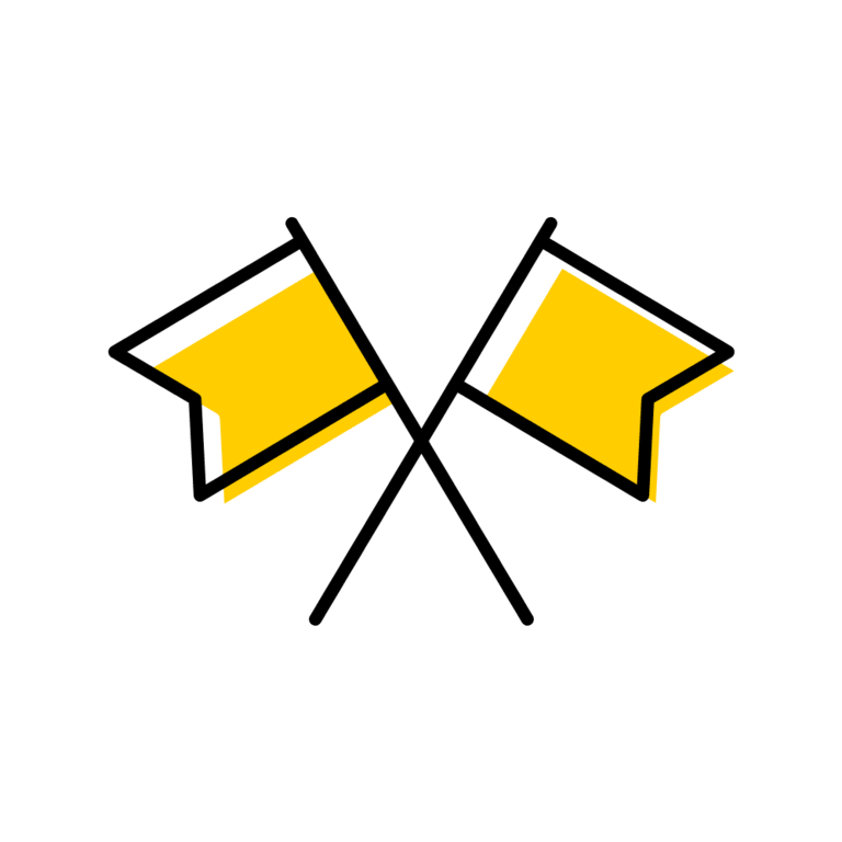 Icon of two flags crossing