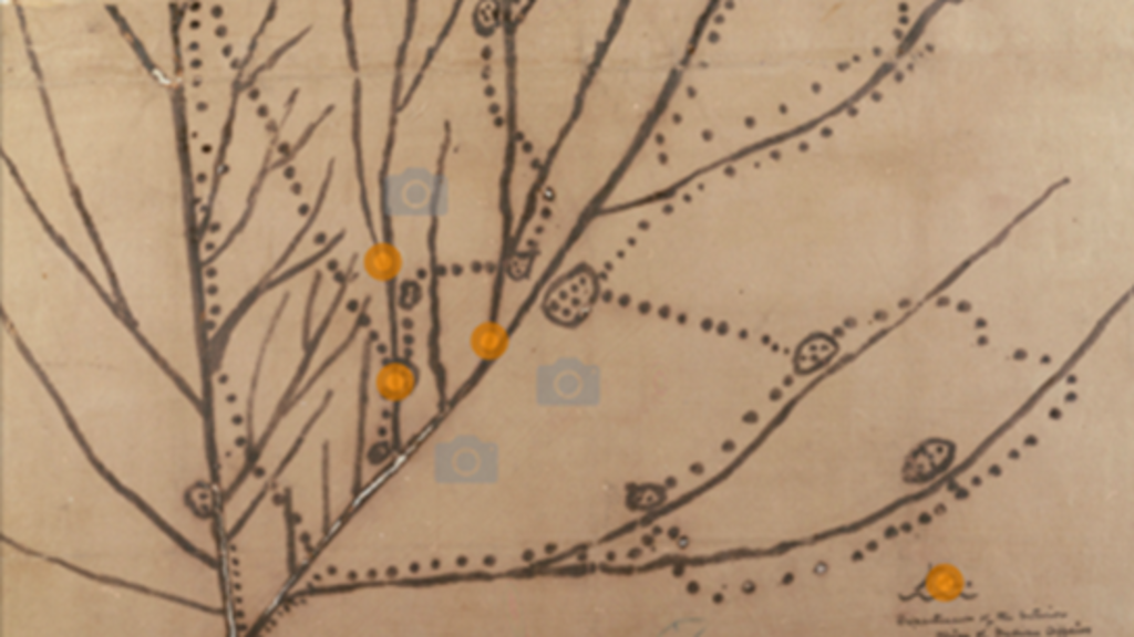 screenshot of the 1837 Ioway map resource with hotspots