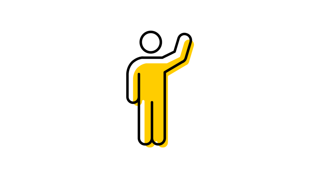 Icon of a person raising their hand