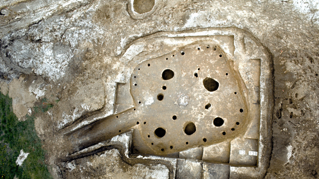 Aerial view of lodge excavation