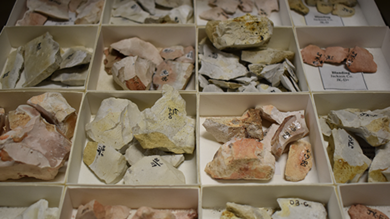 Close-up of chert samples from OSA collections
