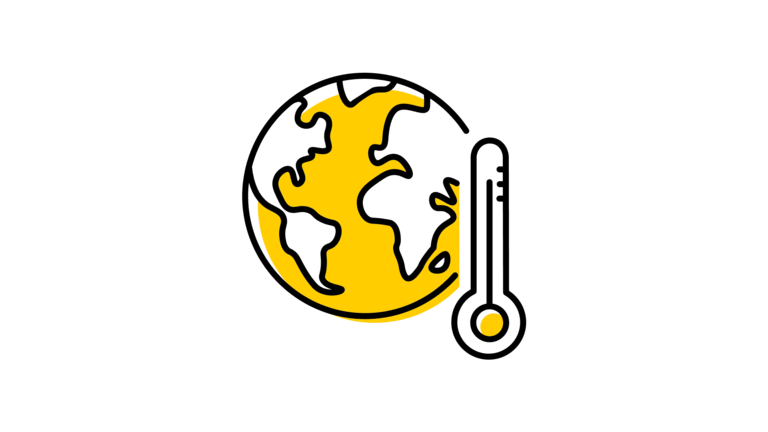 Icon of the earth and a thermostat